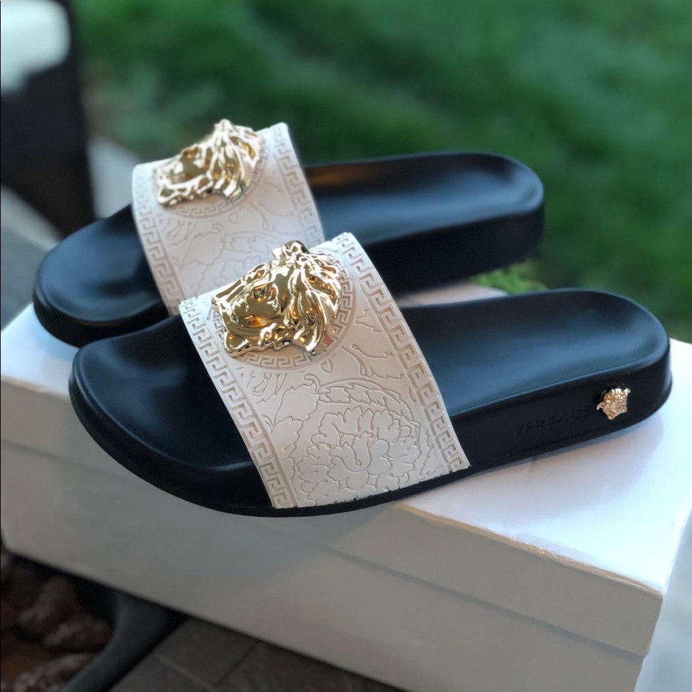 Versace Baroque Medusa Slides / Sandals